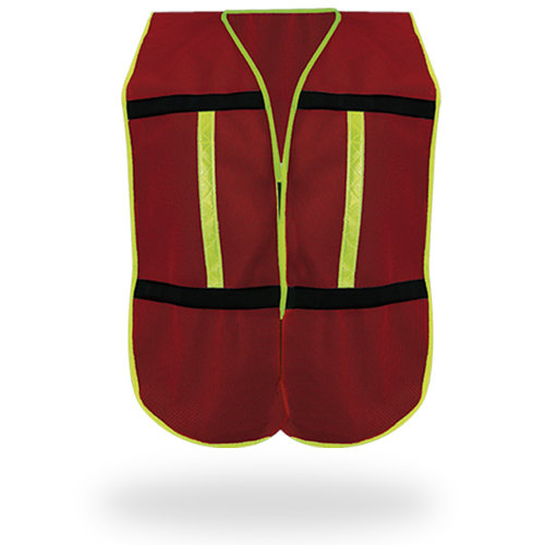 -Chaleco De Malla Hv C/Reflejante Rojo