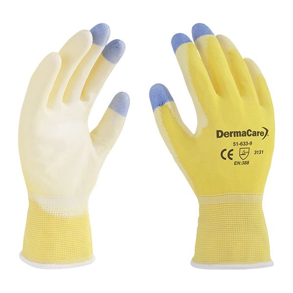 Guantes de Nylon y Poliuretano sensible al tacto Mca. Dermacare Talla:9