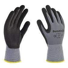 51-811-G Guantes de Nylon y Nitrilo sólido negro Mca Dermacare Gris Talla 8