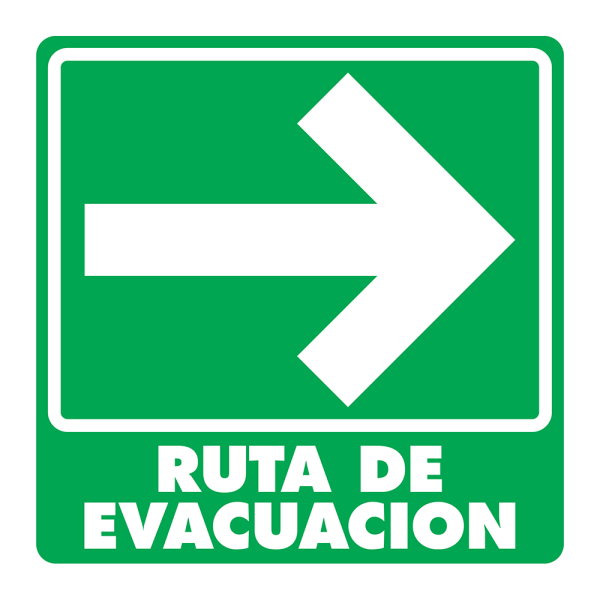 Señal Ruta de Evacuación (Derecha) Modelo 001 de Estireno Normal 40×40 cm