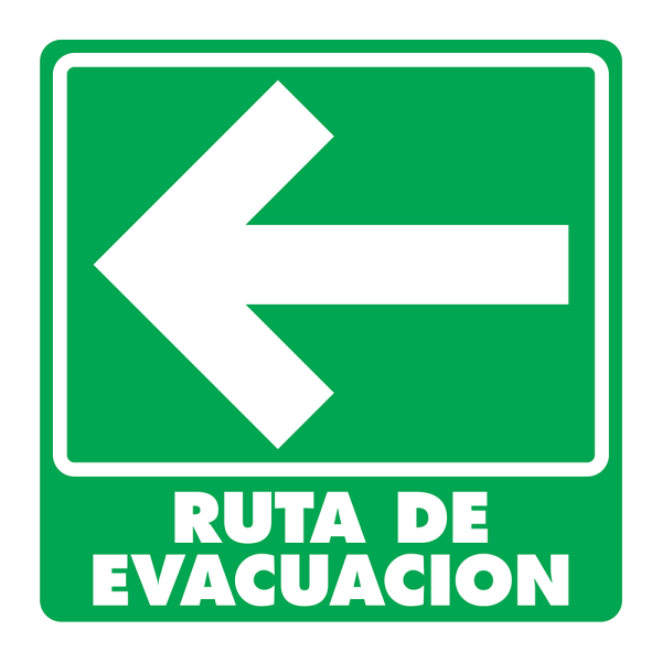 Señal Ruta de Evacuación (Izquierda) Modelo 002 de Estireno Fotoluminiscente 20×20 cm