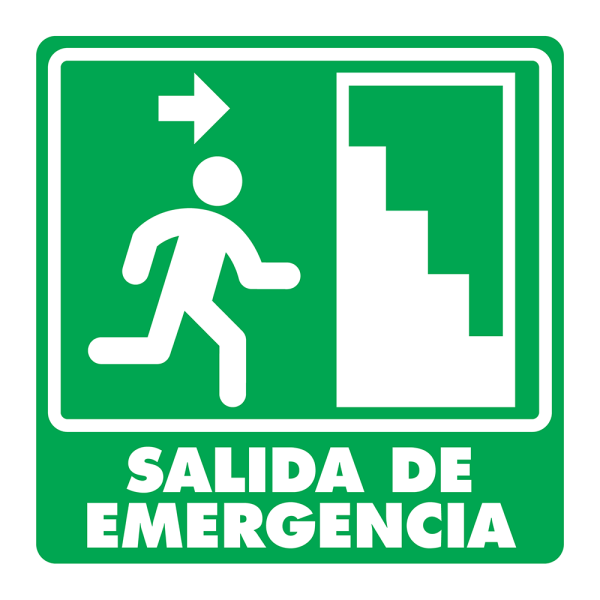 Señal Salida de Emergencia Escalera (Derecha) Modelo 003 de Estireno Normal 25×25 cm