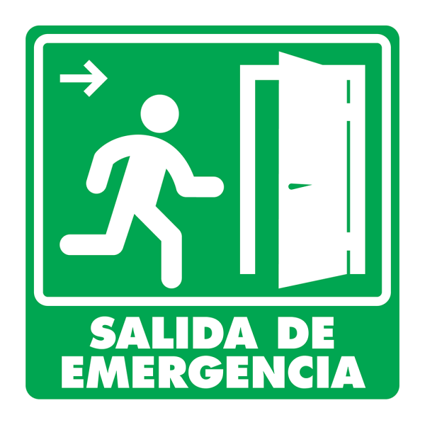 Señal Salida de Emergencia (Derecha) Modelo 005 de Estireno Normal 25×25 cm