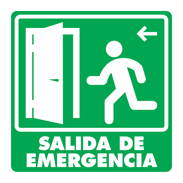 Señal Salida de Emergencia (Izquierda) Modelo 006 de Estireno Fotoluminiscente 25×25 cm