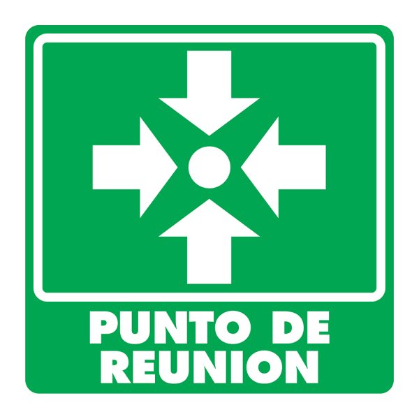 Señal Punto de Reunión Modelo 008 de Estireno Normal 25×25 cm