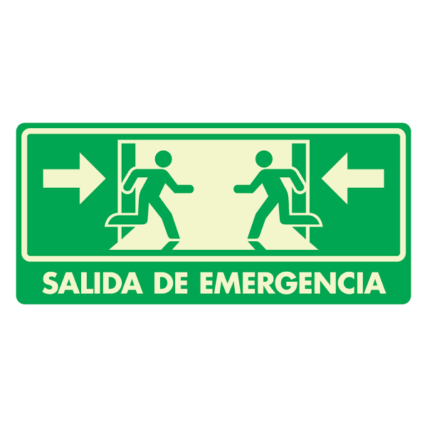 Señal Salida de Emergencia Modelo 026 de Estireno Fotoluminiscente