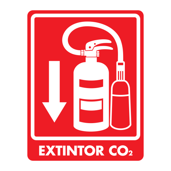 Señal Extintor CO2 Modelo 038 de Estireno Fotoluminiscente 20×25 cm