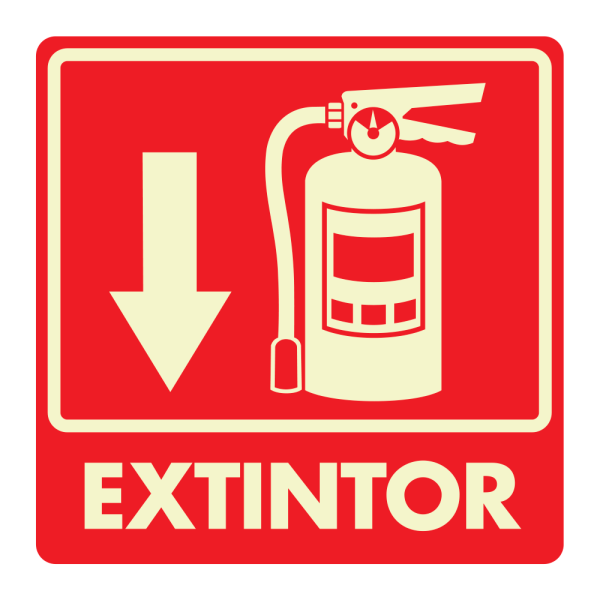 Señal Extintor Modelo 040 de Estireno Normal 25×25 cm