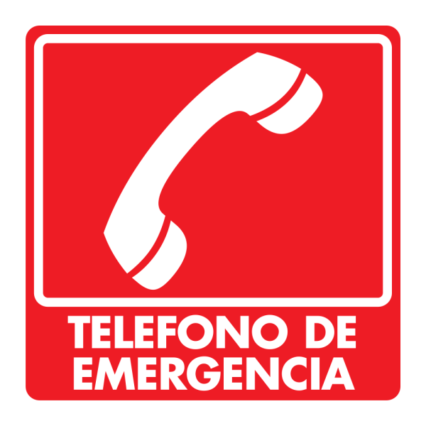 Señal Teléfono de Emergencia Modelo 044 de Estireno Normal 25×25 cm