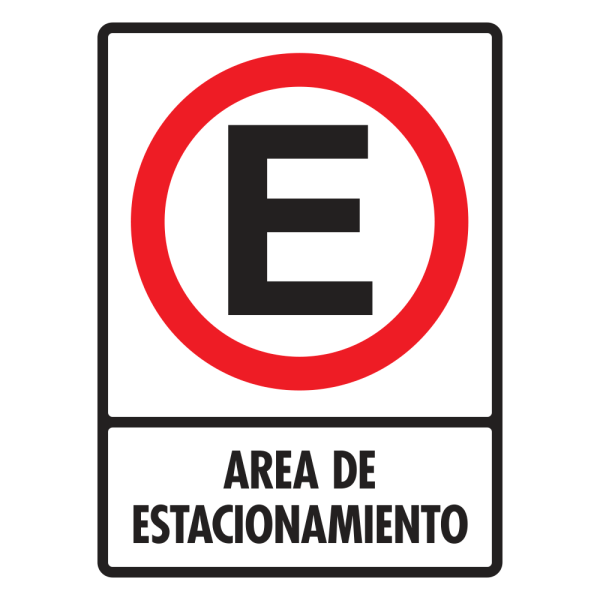 Señal Área de estacionamiento Modelo 084 de Estireno Normal 30×40 cm