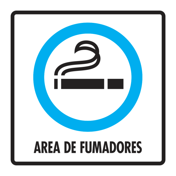 Señal Área de Fumadores Modelo 088 de Estireno Fotoluminiscente 25×25 cm