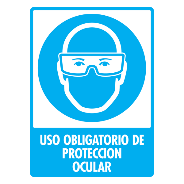 Señal Uso Obligatorio de Protección Ocular Modelo 099 de Estireno Normal 30×40 cm