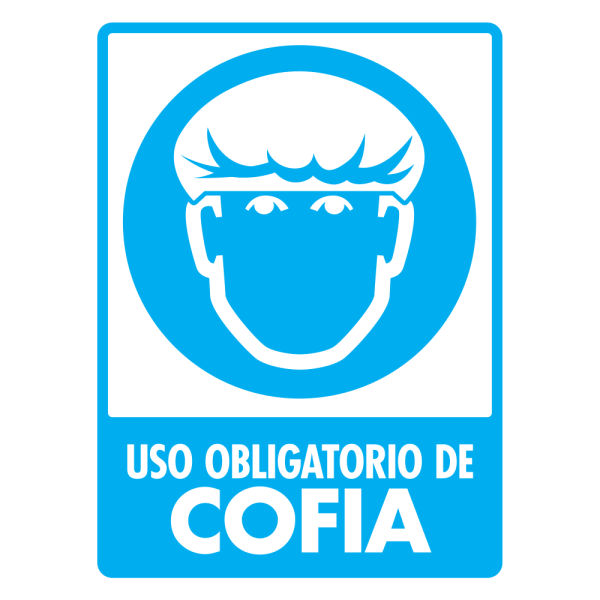 Señal Uso Obligatorio de Cofia Modelo 101 de Estireno Normal 30×40 cm
