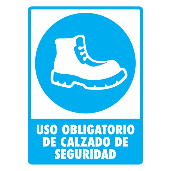 Señal Uso Obligatorio de Calzado de Seguridad Modelo 103 de Estireno Normal 30×40 cm