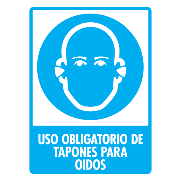 Señal Uso Obligatorio de Tapones para Oídos Modelo 108 de Estireno Normal 30×40 cm