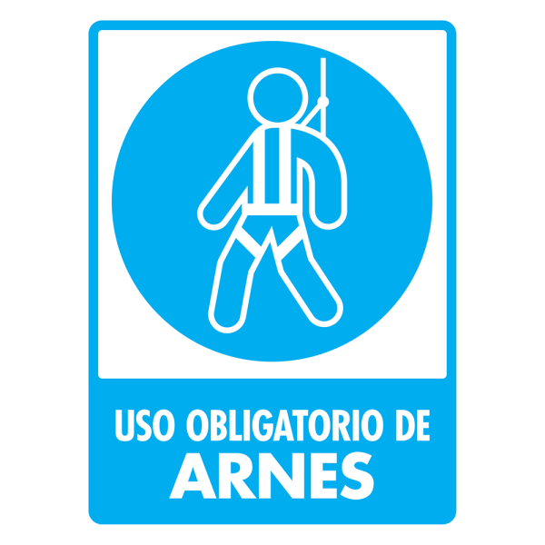 Señal Uso Obligatorio de Arnés Modelo 112 de Estireno Normal 30×40 cm