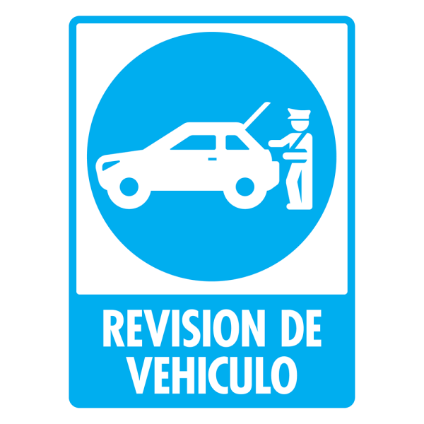 Señal Revisión de Vehículo Modelo 119 de Estireno Normal 30×40 cm
