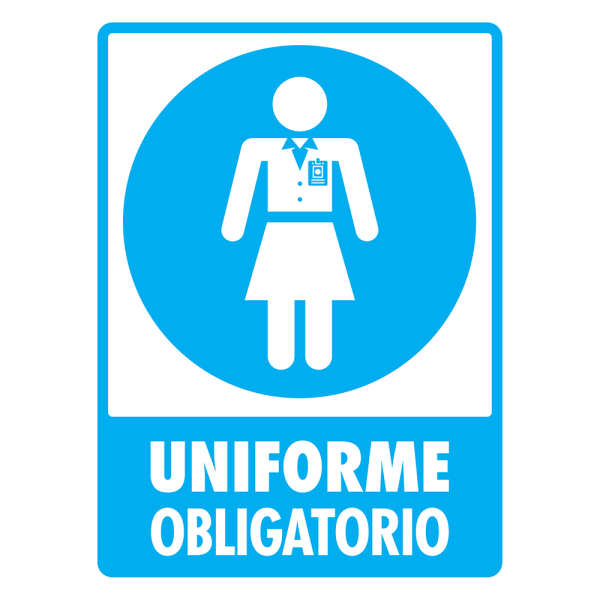 Señal Uniforme Obligatorio (Dama) Modelo 122 de Estireno Normal 30×40 cm
