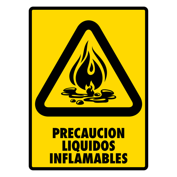 Señal Precaución Líquidos Inflamables Modelo 125 de Estireno Normal 30×40 cm