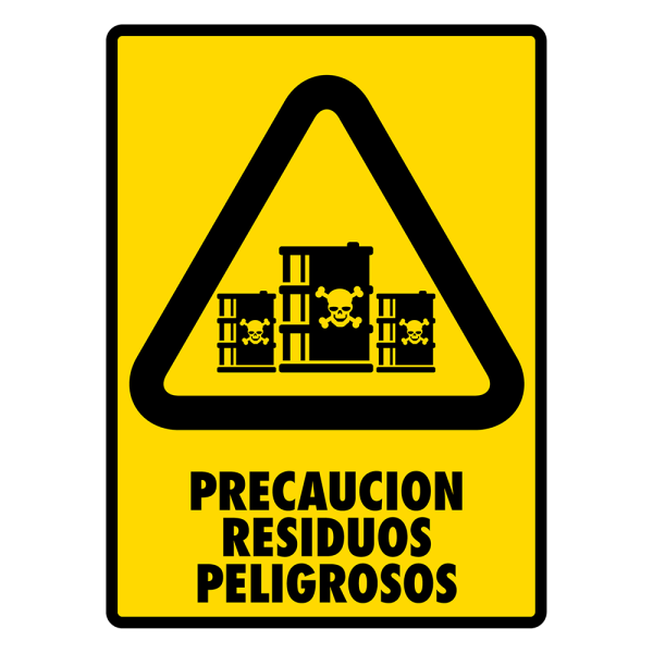 Señal Precaución Residuos Peligrosos Modelo 126 de Estireno Normal 30×40 cm
