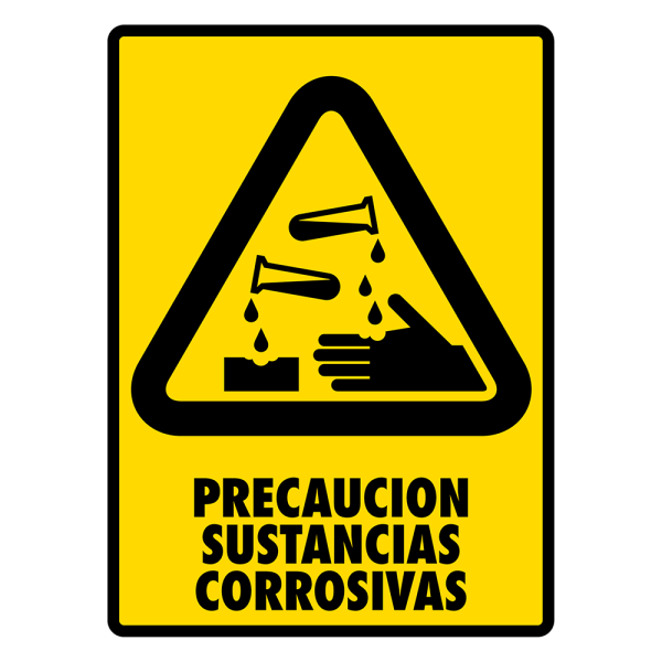 Señal Precaución Sustancias Corrosivas Modelo 128 de Estireno Normal 30×40 cm