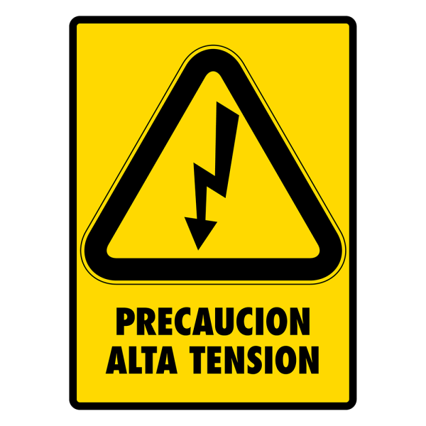 Señal Precaución Alta Tensión Modelo 130 de Estireno Normal 20×25 cm