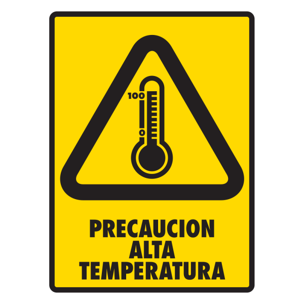 Señal Precaución Alta Temperatura Modelo 142 de Estireno Normal 30×40 cm