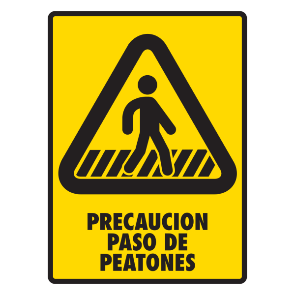 Señal Precaución Paso de Peatones Modelo 147 de Estireno Normal 30×40 cm