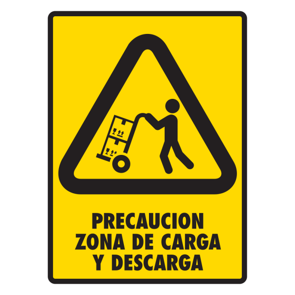 Señal Precaución Zona de Carga y Descarga (Persona) Modelo 155 de Estireno Normal 30×40 cm