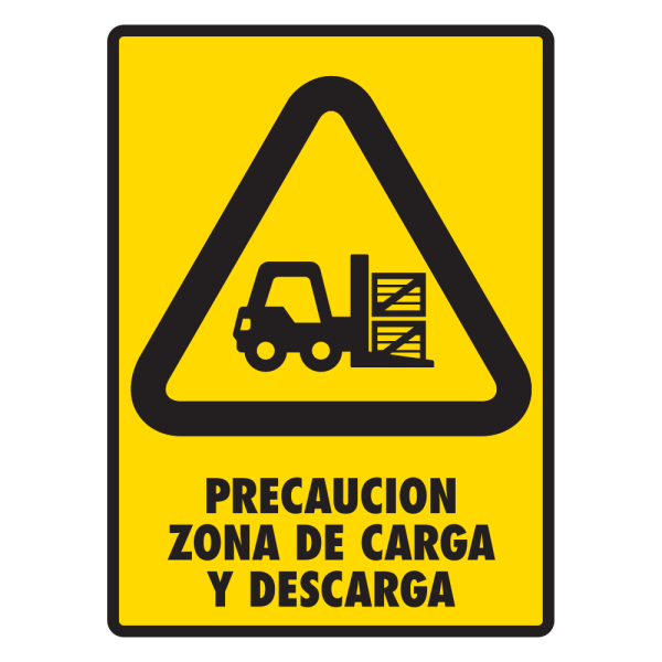 Señal Precaución Zona de Carga y Descarga (Vehículo) Modelo 156 de Estireno Normal 30×40 cm