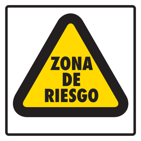 Señal Zona de Riesgo Modelo 160 de Estireno Normal 40×40 cm