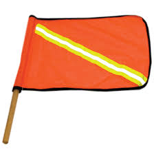 Banderola naranja de vialidad con cinta reflejante