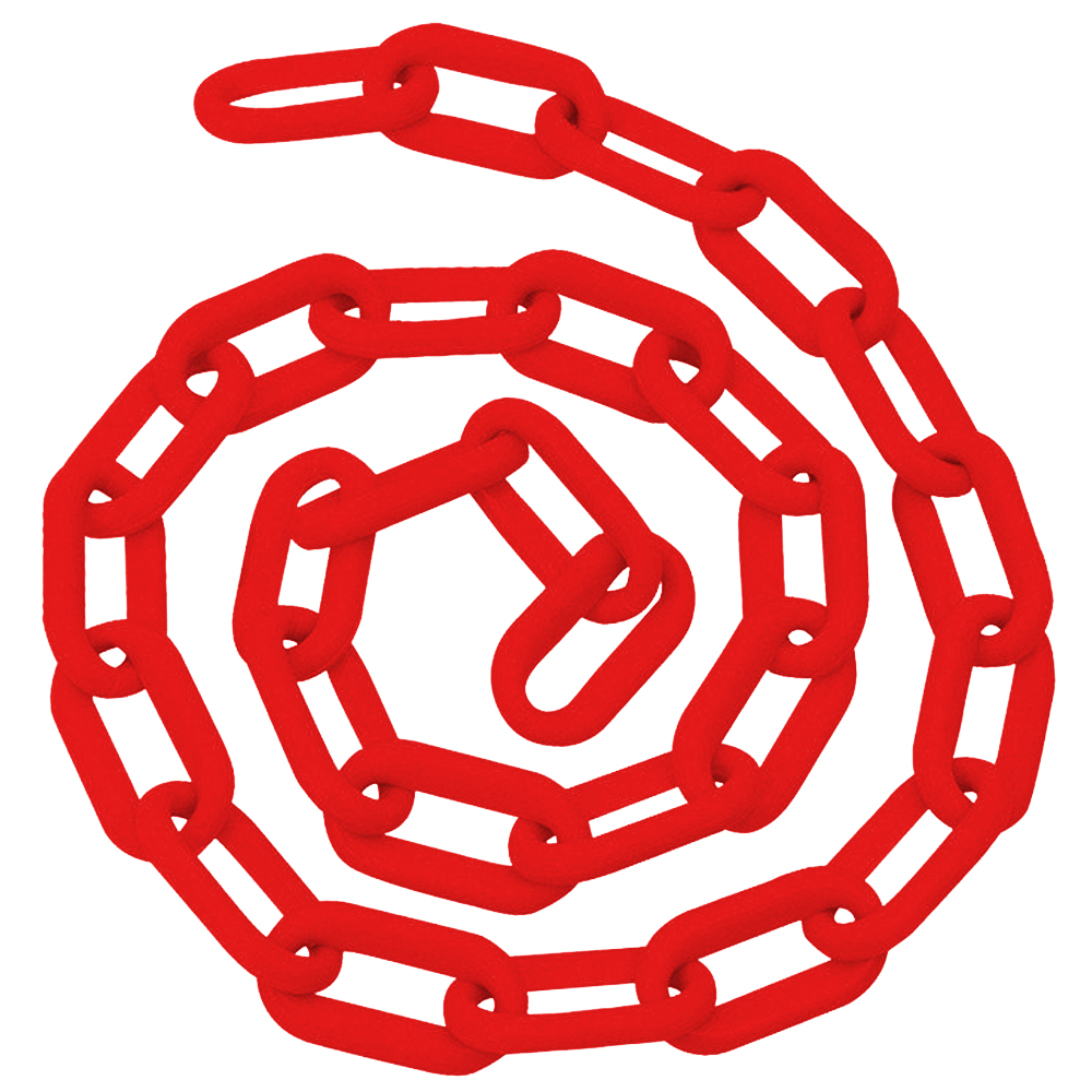 Cadena plastica delimitadora roja