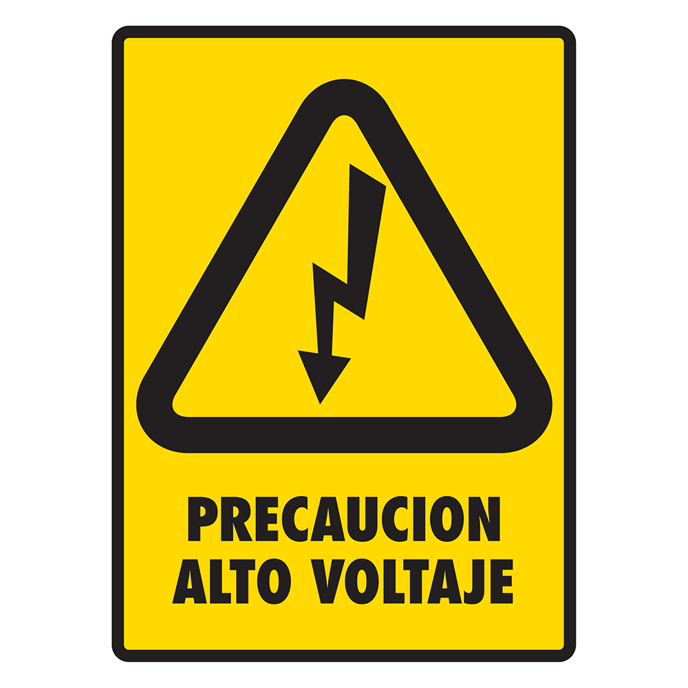 Señal Precaución Alto Voltaje Modelo 129 de Estireno Normal 30×40 cm