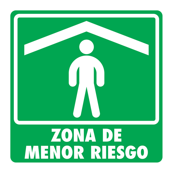 -Señal Zona De Menor Riesgo Modelo 007 de Estireno 25X25