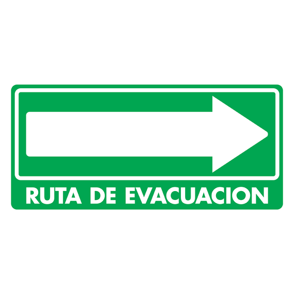 -Señal Ruta de Evacuación (Derecha) Modelo 025 de Estireno Normal 15×20 cm