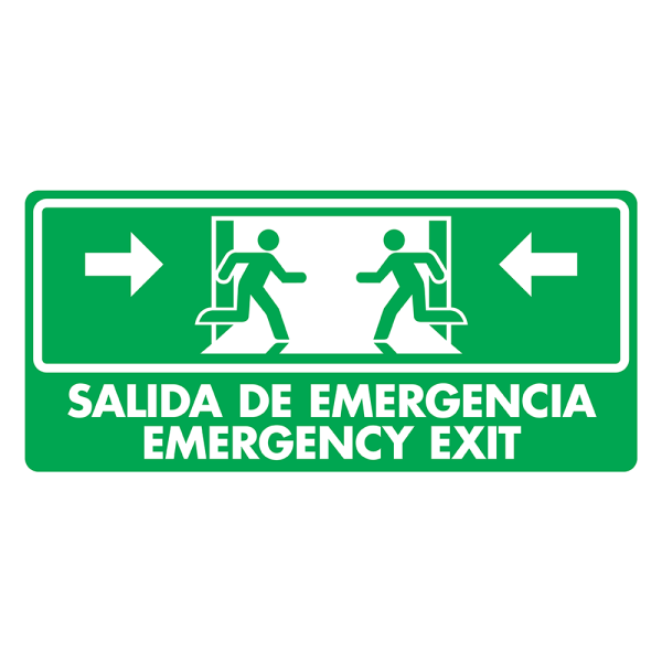 -Señal Salida de Emergencia (Español e Inglés) Modelo 027 de Estireno Fotoluminiscente 20×40 cm