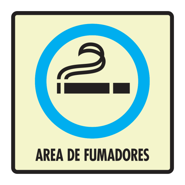 -Señal Área de Fumadores Modelo 088 de Estireno Normal 25×25 cm