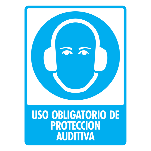 -Señal Uso Obligatorio de Protección Auditiva Modelo 107 de Estireno Normal 30×40 cm