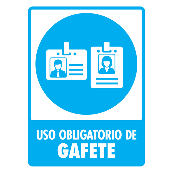 Señal Uso Obligatorio de Gafete Modelo 116 de Estireno Normal 30×40 cm