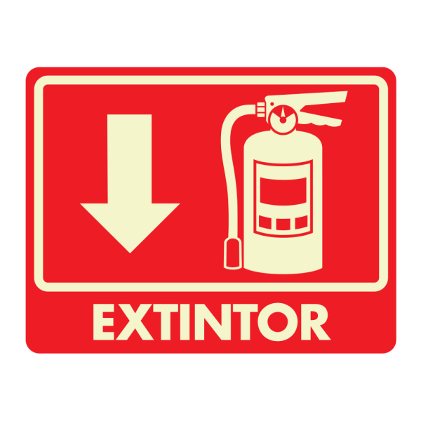 -Señal Extintor Modelo 284 en Acrílico Cristal (de 2.5 mm) Fotoluminiscente 15×20 cm