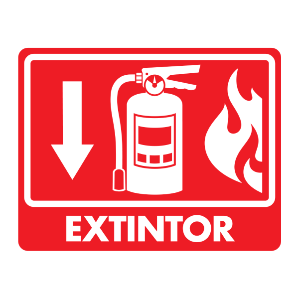 -Señal Extintor con Flama Modelo 033 de Estireno Normal 30×40 cm  Fotoluminiscente