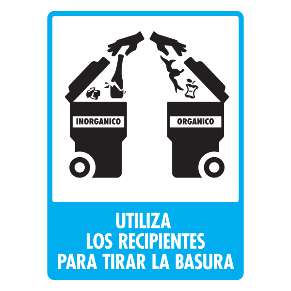 -Señal Utilizar los Recipientes para Tirar la Basura Modelo 190 de Estireno Normal 20×25 cm