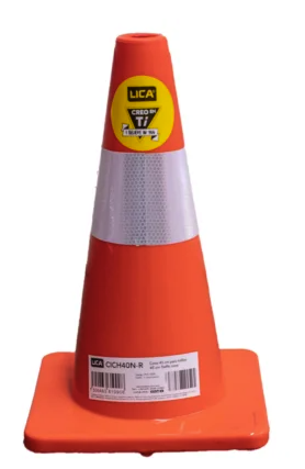 [CICH40N-R] Cono De Vialidad Color Naranja 45 Cm. Con Reflejante