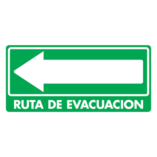 [SA024N11] -Señal Ruta de Evacuación (Izquierda) Modelo 024 de Estireno Normal 20×40 cm