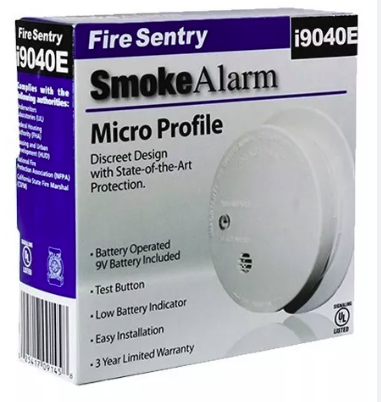 [P007A33] Detector De Humo Mod i9040E Alarma De 9 V Mca. Fire Sentry