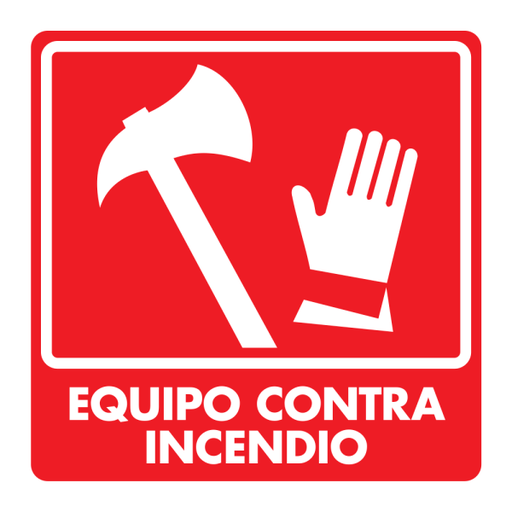 Señal Equipo Contra Incendio Modelo 043 de Estireno Fotoluminiscente 25×25 cm