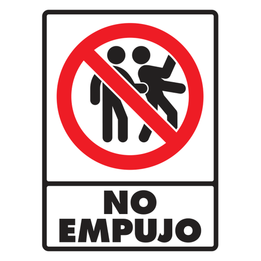 Señal No Empujo Modelo 077 de Estireno Normal 20×25 cm