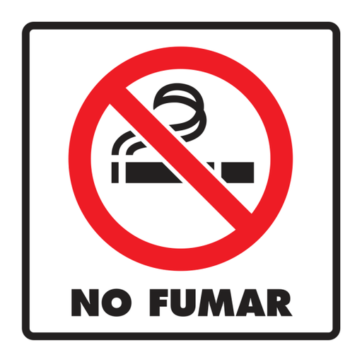 Señal No Fumar Modelo 086 de Estireno Normal 25×25 cm