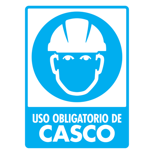 Señal Uso Obligatorio de Casco Modelo 102 de Estireno Normal 30×40 cm